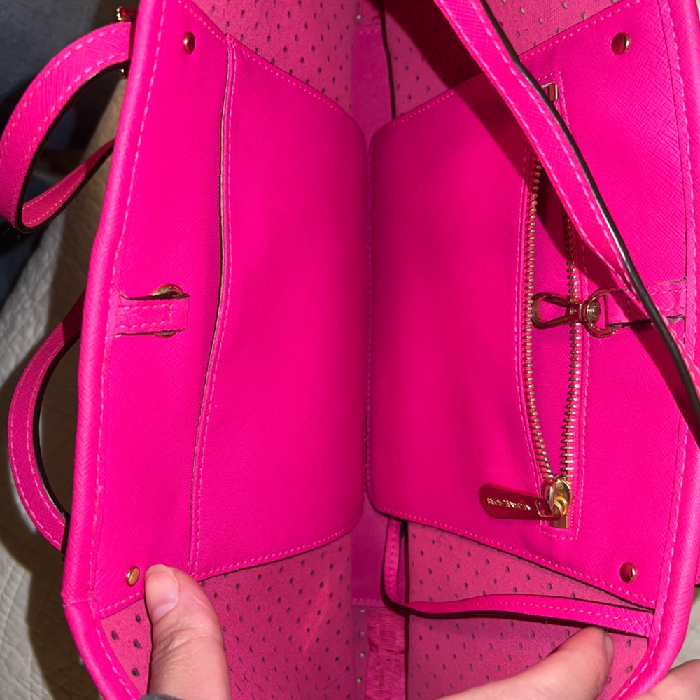 Michael Kors Hot Pink Perforated Tote - Picture 7 of 11